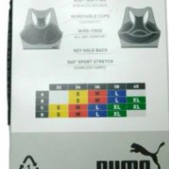 PUMA Performance Sports Bra Set (Light gray & pink) Large - Picture 7 of 7